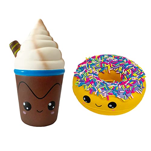 Asmfuoy Donut And Coffee Cup Slow Rising Squishies Toy For Kids Birthday Gift Squishys Squishi Squeeze Toys #TOP4