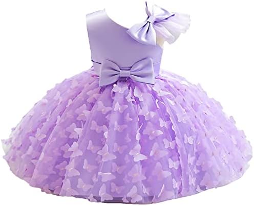 Aiihoo Toddler Tutu Butterfly Fluffy Tulle Princess Dress Flower Girls Bowknot Formal Wedding Party Ball Gown