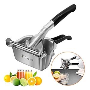 Moocii Zitruspresse Manuell Zitronenpresse Edelstahl 304 Anti-Ätzmittel Handpresse Manueller Entsafter Limettenpresse Robust Langlebig