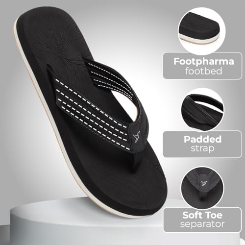 Image of YOHO Women Black soft slippers | Comfortable and Stylish flip flop | Chappal for Woman in exciting colors | Daily Use | Lightweight | Anti Skid Monsoon Chappal | Bubbles