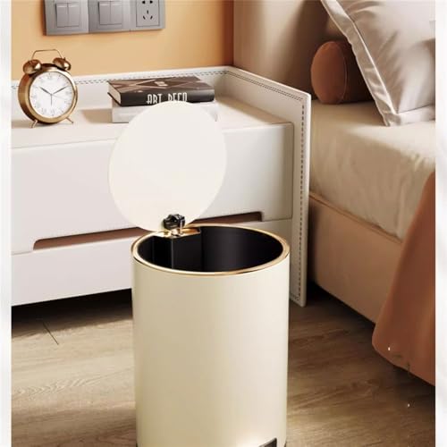 Bote de basura y reciclaje grande con pedal y tapa blanco miniatura 7
