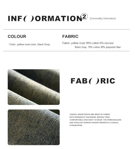 Jeans Pants Trouser Denim Zippered Unisex Loose Comfortable Straight Tube Highlighted Casual4