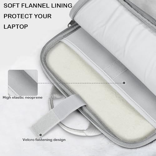 Image of ProElite Tablet sleeve Bag Upto13 inch for iPad Air 13 /Pro 13 /Pro 12.9 Galaxy Tab S7 /S8 /S9 Plus /S7 /S9 FE Plus 12.4 inch, Lenovo Tab P12, idea tab pro, Yoga Tab Plus, Handle with Shoulder Strap, Light Grey