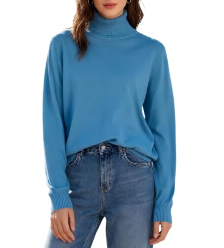Image of SANGTREE Women's Turtleneck Sweaters Long Sleeve Pullover Tops | Breathable Lightweight Fabric| Fall Winter Fashion Outfits| Perfect for Daily,Office,Vacations,Holiday,Family Gatherings Etc.