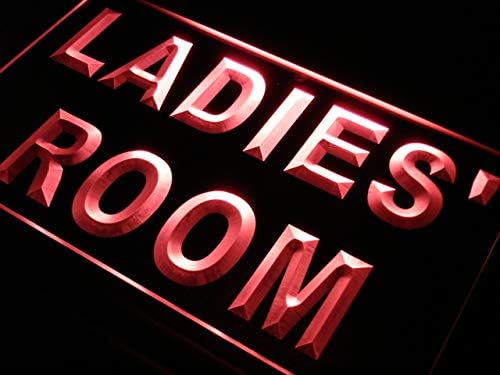 ADVPRO Señal de neón LED para inodoro y baño para habitación de damas, color rojo, 16 x 12 pulgadas st4s43-i630-r