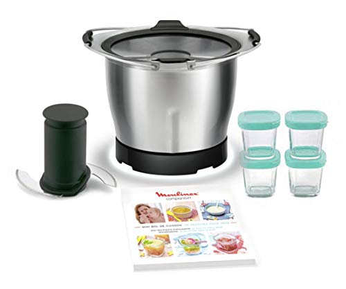Moulinex xf387e10 Mini Schüssel Baby 1,4 l für Küchenmaschine, Companion + 4 Sturzgläser – Ansicht 1