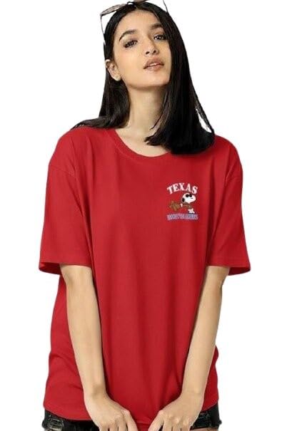 Image of Women Statement Artwork Printed Round Neck Casual T Shirt for Street Look Daily Use