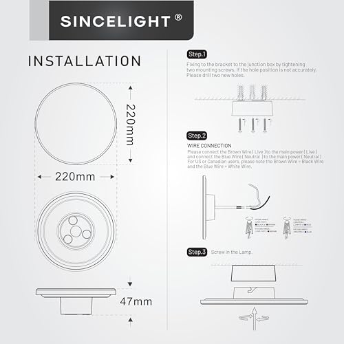 Applique Murale Rétroéclairée à LED 13W SINCELIGHT LUNAR ECLIPSE Φ220mm IP65 - 7
