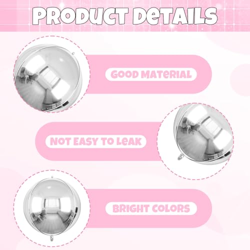 Image of 6pcs 22 inch Pink Silver Star Balloons and 4D Large Foil Balloons, Pink and Silver Star Balloon 4D Foil Balloon For Birthday Baby Shower Party Wedding Anniversary Bridal Shower Valentine's Day Decor