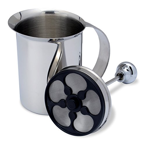 Bellemain Milk Frother Handheld, Thick, Creamy Milk Foam Maker, Warm & Cold Milk Foamer | Stainless Steel Hand Held Frother for Coffee, Latte, Cappuccino, Frappe, Matcha, Hot Chocolate, 14 oz.