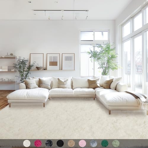 Amazon.com: Mugorn Area Rugs 9x12 Living Room, Large Fluffy Cream White ...