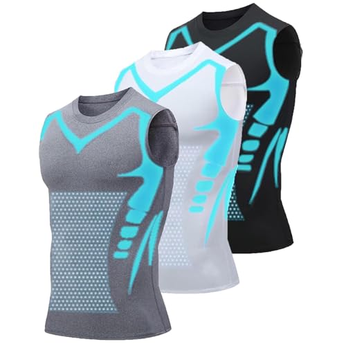 Evolv-Off Compression Shirt,V-Boost 2025 Ionic Shaping Sleeveless Vest for Men Build a Toned Body,Confidence, Energy