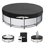 18FT Winter Round Pool Cover with Ratchet Strap Tightener | Easy Installation Pool Covers for Above Ground Pools | Solar Hot Tub Cover Ideal for Hydrophilic and Dustproof for Backyard