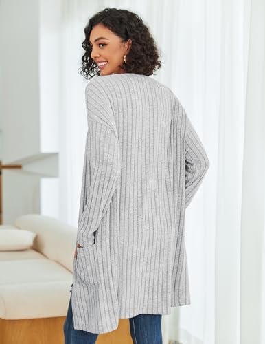 Womens Cardigan Sweater Lightweigh Long Sleeve Open Front Knit Oversized Cardigans with Pockets Trendy Spring Tops2