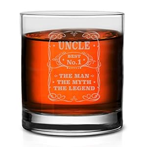 Veracco Best No1 Uncle The Man The Myth The Legend Old Fashioned Glass Funny Best Uncle Gift Ever From Sister Daughter Son Clear Glass