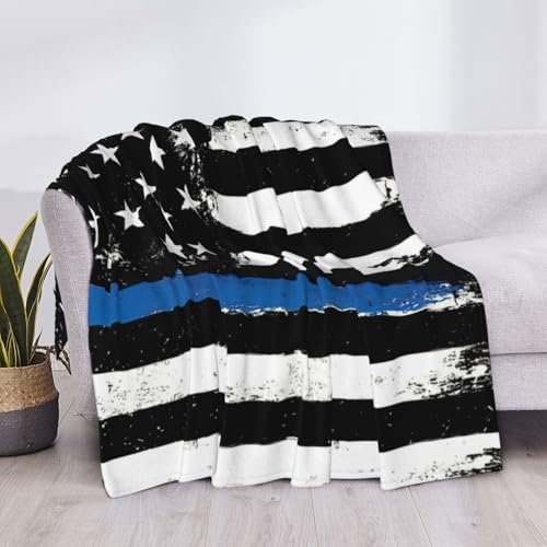 Couverture de lit drapeau des États-Unis plaid microfibre doux EdWal bleu - 6