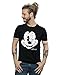Produktbild Disney Herren Mickey Mouse Distressed Face T-Shirt, Schwarz, M