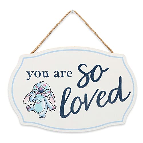 Image of Disney Lilo and Stitch You Are So Loved Hanging Wood Wall Decor - Adorable Stitch Sign - Great Gift Idea