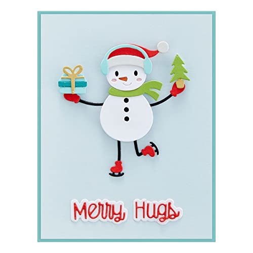 Muñeco de nieve bailando de papel y plantillas de corte Tiempo de oropel navideño 4