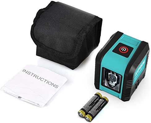 Kiprim Laser Level Self-Leveling Green Beam Horizontal and Vertical Cross-Line Laser for Construction,Picture Hanging,Wall Writing Painting,Home Renovation,Floor Tile, Carrying Pouch, Battery Included