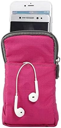 PT Universal Multipurpose Case Pouch Nylon Sporty Smartphone Holster Belt Clip Waist Bag for iPhone 11 pro Max X XR XS MAX 8 7 6 Plus Samsung Galaxy S8 S9 Plus S7 Edge Note 8,9 (Pink)