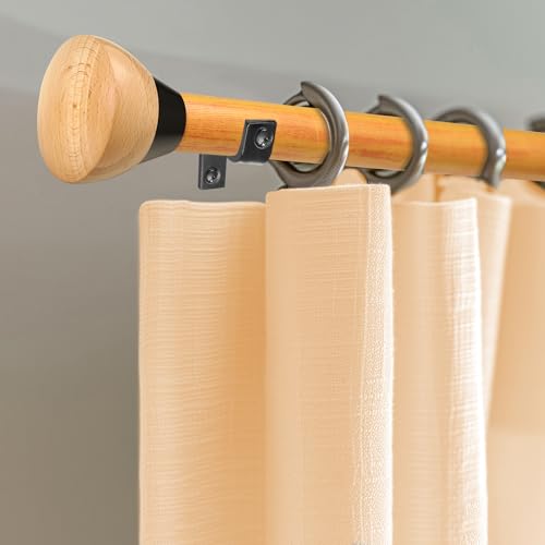 Image of FAPBADRI Curtain Rod /Pipe Heavy Quality Mild Steel for Home /office door, window, shower, 1 inch diameter (25mm), Color - Pine Wood, Length - 60 inches (5 feet), 1 Pipe