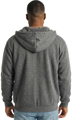 Image of ToBeInStyle Men's Polar Fleece Long Sleeve Zip Up Kangaroo Pocket Cold Weather Hoodie Jacket