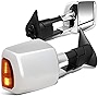 Telescoping Towing Mirrors with LED Turn Signal Light - Power - Heated - Compatible with Toyota Tacoma 2005-2015 - Driver and Passenger Side - Chrome Housing