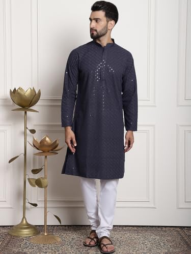 Image of SOJANYA (Since 1958 Men's Cotton Seqence Kurta & Pyjama with Nehrujacket
