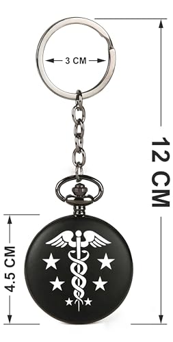 Image of Vintage Gandhi Style Pocket Watch with Engraved Designs & Messages Royal Black Analog for Men Women & Kids Includes Key Ring for car or Bike Keys Ideal Gift