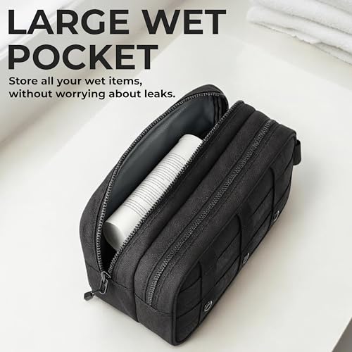 Professional Tactical Toiletry Bag for Men - Extra Large Wet & Dry Compartment Separate Dopp Kit, Tactical Molle Travel Toiletry Bag — Perfect Mens Toiletry Travel Bag or Dopp Kit Men4
