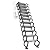 TECHTONGDA 9.8ft Attic Stairs 12 Steps Wall-Mounted Folding Stair, Black Attic Extension Ladder Pull Down Attic Stairs with Armrests, Al-Mg Alloy Material
