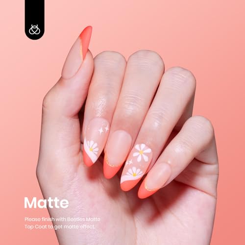 Image of Beetles Orange Gel Polish - 15ml Carly Coral Orange Color Peach Gel Polish Nails Soak Off UV LED Nail Lamp Nail Art DIY Manicure