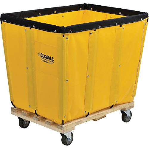 Carretilla comercial con cesta de vinilo amarillo 36x26x33.5 pulg miniatura 1