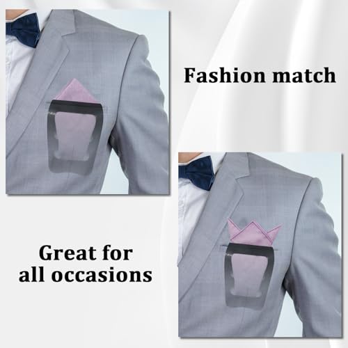 Image of Luckyvestir Pocket Squares for Men, 9 inch Cotton Linen Sage Handkerchiefs Men Women with Pocket Square Holder for Suits Business