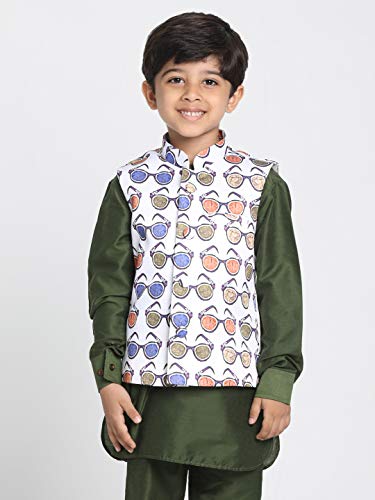Image of JBN Creation Light Blue Cotton Silk Blend Boys Nehru Modi Jacket