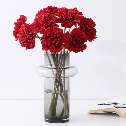 Œillets rouges artificiels décoration table maison bureau - 2