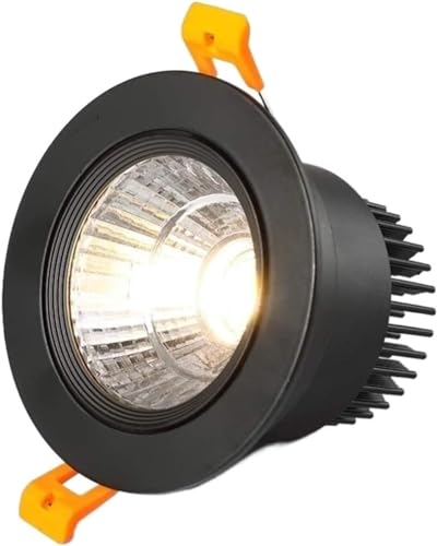 IUokLU Faretto da incasso a LED Ultra sottile Pannello luminoso Luce da soffitto Faretto da incasso Bagno Soggiorno Decorazione Illuminazione,Nero 3w-Luce calda 3000k