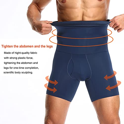 TOPELLER Shorts masculinos com controle de barriga, cintura alta, emagrecedor, modelador de compress