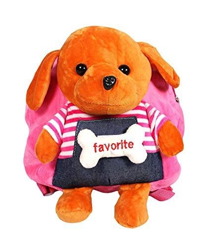 Velvet Cute Soft Toy Backpack for Kids School Bag (IT N-001) (Pink)-image-7