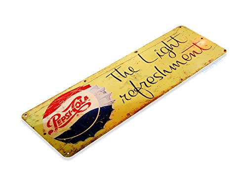 Tinworld Tin Sign Pepsi Refreshment Cola Cola Soda Store Metal Sign Decor Kitchen Cottage Cave B052