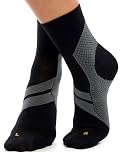 ZaTech Plantar Fasciitis Sock, Compression Socks. Heel, Ankle & Arch Support for Women & Men. (Black/Grey, Medium)