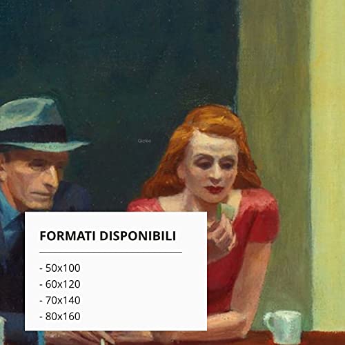 Nighthawks Hopper impression sur toile de qualité musée 80x160