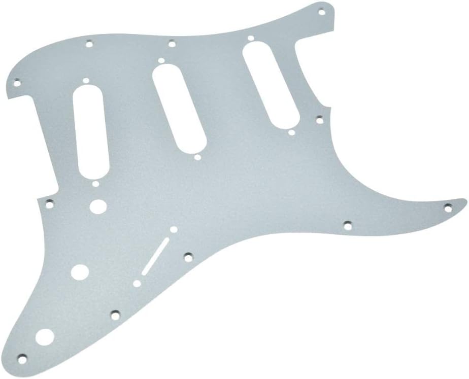 KAISH Matte Aluminium Strat Style SSS Pickguard Metal Anodized ST Pick Guard Scratch Plate for American/Mexican Strat Matte Silver