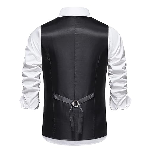 Mens Work Vest Lightweight Business Casual Dress Waistcoats Wedding Double Breasted Formal Vests For Suits Tuxedo4