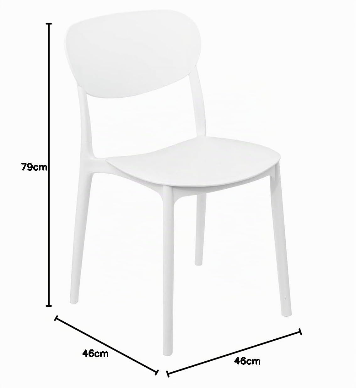 5 five simply smart 5five - Silla apilable Plasta Blanca - Diseño Limpio y Funcional - Fácil de Limpiar - Almacenamiento práctico - Ahorro de Espacio - Cocina