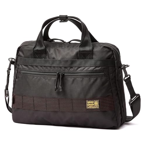 Image of Rough Enough 16 Inch Laptop Bag Briefcase with Shoulder Strap Cordura Black | Cordura fabric, YKK zippers, 8 pockets, padded laptop sleeve, detachable shoulder strap, lightweight for daily work or travel