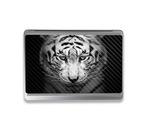 Image of MightySkins Carbon Fiber Skin Compatible with Microsoft Surface Laptop Studio 2 (2023) Full Wrap Kit - Mono Tiger | Protective, Durable Textured Carbon Fiber Finish | Easy to Apply | Made in The USA