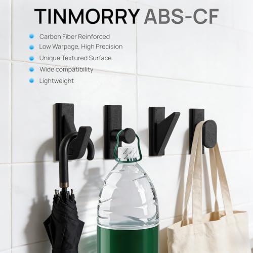 Image of TINMORRY ABS-CF Filament 1.75mm, Carbon Fiber Reinforced, High Strength & Heat Resistance, Compatible with Most Enclosed FDM 3D Printers, 1 KG 1 Spool, Black
