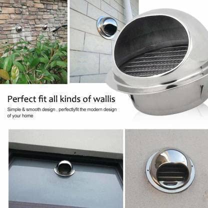 KIRMANI All In One Steel Cowl Cover, Size- 6 inches use for Chimney and 150 mm Exhaust Fan (Silver) 2